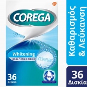 Corega Whitening Tabs Καθαριστικές Ταμπλέτες Οδοντοστοιχιών 36τεμ.