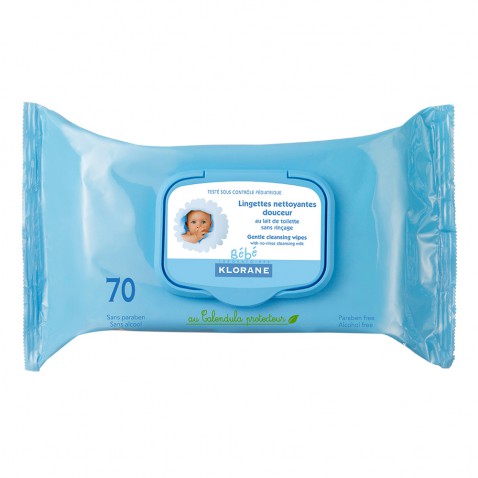 Klorane Bebe Lingettes Nettoyantes doucher 70 τεμάχια