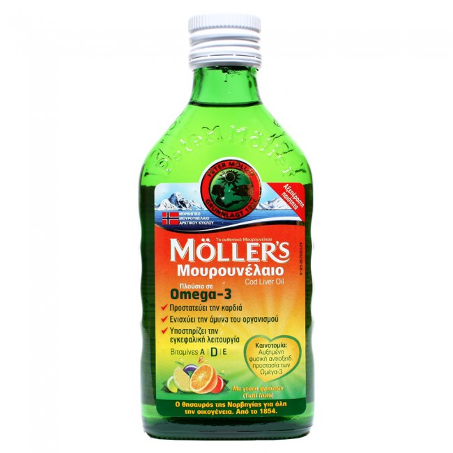 Moller's Μουρουνέλαιο (Cod Liver Oil) Tutti Frutti Flavour 250ml