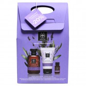 Apivita Promo Box Caring Lavender Αφρόλουτρο 300ml, Κρέμα Σώματος 150ml & Λάδι Σώματος 20ml, -20%
