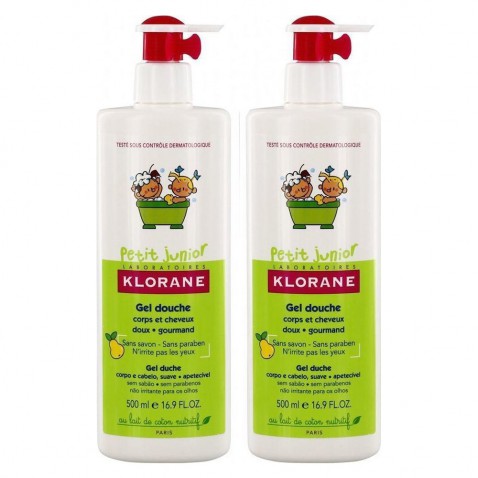 Klorane Petit Junior Duo Gel Douche Shampoo Poire 2x500ml