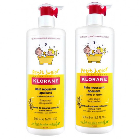 Klorane Petit Junior Duo Bain Moussant Vanille Miel 2x500ml