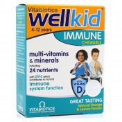 Vitabiotics Wellkid Immune Chewable Orange Lemon από 4-12 Ετών 30caps
