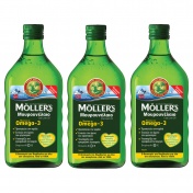 Moller's 3 (Τρία) Μουρουνέλαιο (Cod Liver Oil) Lemon Flavour 250ml