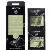 Apivita Express Beauty Μάσκα Προσώπου για Βαθύ Καθαρισμό με Πράσινη Άργιλο 2x8ml