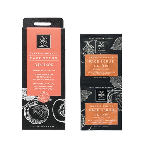 Apivita Express Beauty Scrub Ήπιας Απολέπισης με Βερύκοκο 2x8ml 56506