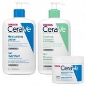 CeraVe Set Moisturising Lotion 473ml, Moisturising Cream 340ml & Foaming Cleanser 473ml
