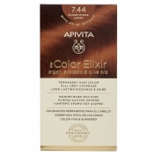 Apivita My Color Elixir Μόνιμη βαφή Μαλλιών N7,44 Ξανθό έντονο χάλκινο