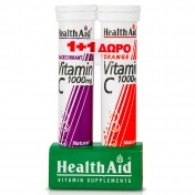 Health aid Promo Pack 1+1 Vitamin C 1000mg Blackcurrant 20 Eff Tabs με ΔΩΡΟ Vitamin C 1000mg Orange 20 Eff Tabs
