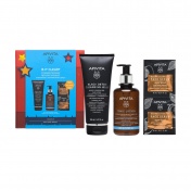 Apivita Promo IS IT CLEAR? Black Cleansing Gel Face and Eyes 150ml & Tonic Lotion Lavender and Honey 200ml & Face Scrub Apricot 2x8ml