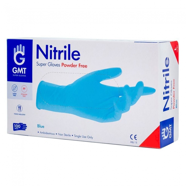 GMT Super Gloves Γάντια Νιτριλίου Medium Μπλε 100τμχ GMT Super Gloves Γάντια Νιτριλίου Medium Μπλε 100τμχ