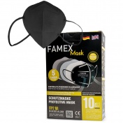 Famex Mask Μάσκα Υψηλής Προστασίας FFP2/KN95 Μαύρη 10τεμ