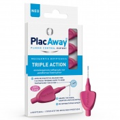 PlacAway Triple Axion Μεσοδόντια Βουρτσάκια ISO 0 (0.4mm) Φούξια 6τεμ.