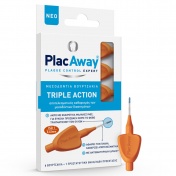 PlacAway Triple Axion Μεσοδόντια Βουρτσάκια ISO 1 (0.45mm) Πορτοκαλί 6τεμ.