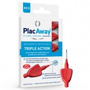 PlacAway Triple Axion Μεσοδόντια Βουρτσάκια ISO 2 (0.5mm) Κόκκινο 6τεμ.