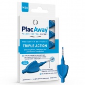 PlacAway Triple Axion Μεσοδόντια Βουρτσάκια ISO 3 (0.6mm) Μπλε 6τεμ.