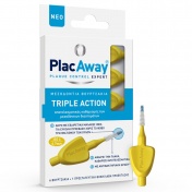 PlacAway Triple Axion Μεσοδόντια Βουρτσάκια ISO 4 (0.7mm) Κίτρινο 6τεμ.