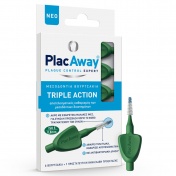PlacAway Triple Axion Μεσοδόντια Βουρτσάκια ISO 5 (0.8mm) Πράσινο 6τεμ.