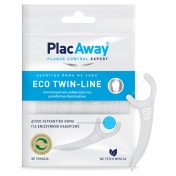 PlacAway Eco Twin Line Οδοντικό Νήμα με Λαβή 30τεμ.