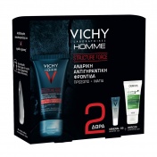 Vichy Promo Pack Homme Structure Force 50ml με ΔΩΡΟ Mineral 89 10ml & Dercos Shampooing Anti-Dandruff DS 50ml
