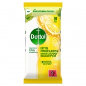Dettol Power & Fresh Πανάκια Καθαρισμού Πολλαπλών Χρήσεων Citrus 30τμχ