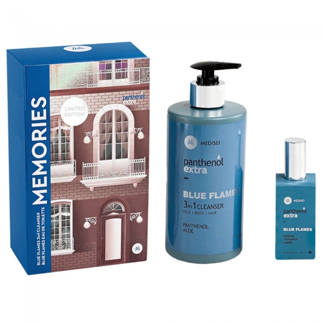 Panthenol Extra Promo Pack MEMORIES με Blue Flames 3in1 Cleanser 500ml & Blue Flames Eau de Toilette 50ml