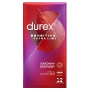 Durex Sensitive Extra Lube Κανονική Εφαρμογή 12τεμ