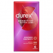 Durex Sensitive Extra Lube Κανονική Εφαρμογή 6τεμ
