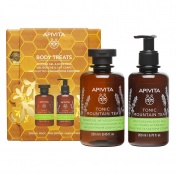 Apivita Promo Pack Body Treats Tonic Mountain Tea Shower Gel 250ml & Body Milk 200ml