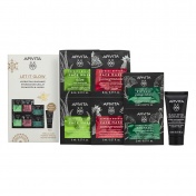 Apivita Promo Pack Face Mask Aloe 2x8ml, Face Mask Pomegranate 2x8ml & Eye Mask Ginkgo Biloba 2x2ml με ΔΩΡΟ Cleansing Gel 15ml