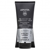 Apivita Promo Pack Black Detox Cleansing Jelly με Ενεργό Άνθρακα & Προπόλη 2x150ml